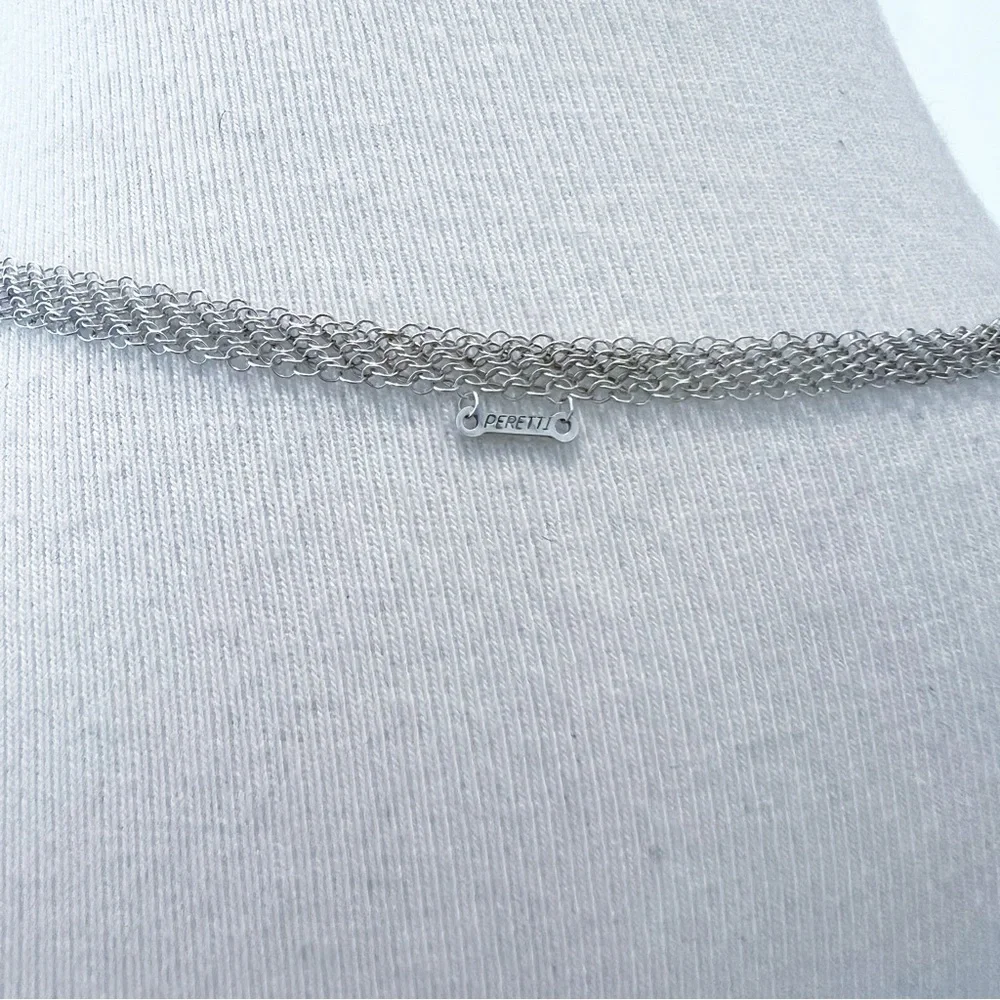 Elsa Peretti Tiffany Large Open Heart Pendant Sterling Silver Mesh Chain In Box - Picture 6 of 10